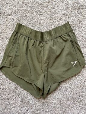 Gymshark Olive Athletic High-Waist Running Shorts